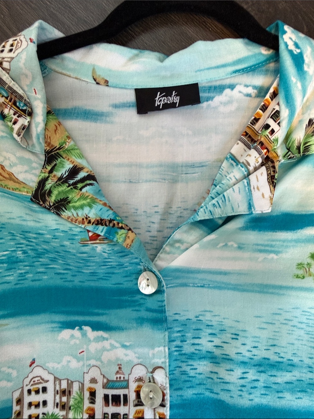 Vintage Tropical Blue Hawaiian Shirt - Picture 2 of 3